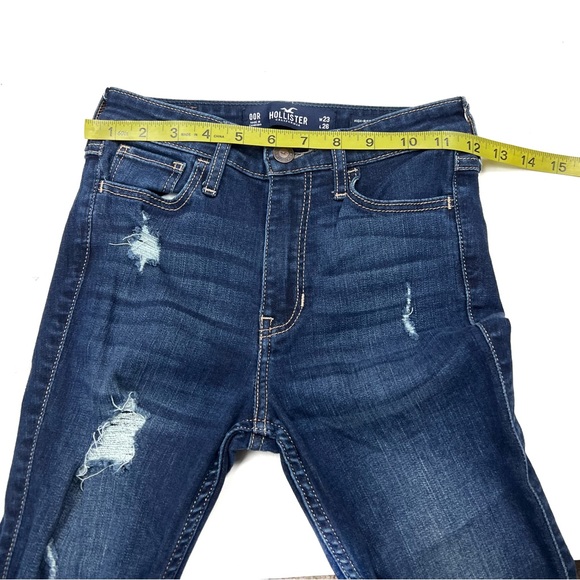 Hollister High Rise Crop Super Skinny Sz 00R Distressed Raw Hem - Picture 4 of 10
